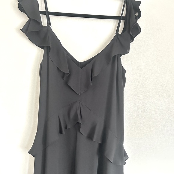 BCBGMAXAZRIA NWT Black Lissa Asymmetrical Slip Maxi Dress Size S - Picture 4 of 7